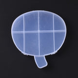 10 pcs 9 Grids Transparent Plastic Box, Apple Shaped Bead Containers for Small Jewelry and Beads, WhiteSmoke, 17.9x16.8x2.5cm, Inner Diameter: 39~72x26~45mm
