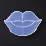 10 pcs 5 Grids Transparent Plastic Box, Lip Shaped Bead Containers for Small Jewelry and Beads, WhiteSmoke, 12.2x18.1x2.5cm, Inner Diameter: 30.5x110.5x22mm and 47x87x22mm and 71x88x22mm