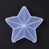 10 pcs 10 Grids Transparent Plastic Box, Star Shaped Bead Containers for Small Jewelry and Beads, WhiteSmoke, 17.3x17.9x2.5cm, Inner Diameter: 2.95x8.6x2.25cm
