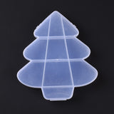 10 pcs 10 Grids Transparent Plastic Box, Christmas Tree Shaped Bead Containers for Small Jewelry and Beads, WhiteSmoke, 18x15.9x2.5cm, Inner Diameter: 22~52x27~59x22mm