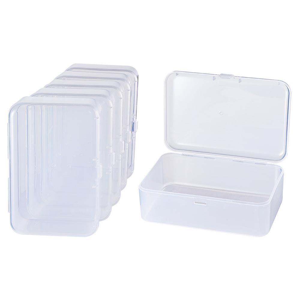 CRASPIRE 1 Set 12 Pack 3.5x2.4x1.2 Inches Rectangular Clear Plastic Bead  Storage Box with Lid for Small Items and Crafts