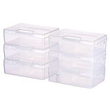 1 Box 6 pack rectangle Clear Plastic Bead Storage with Flip-Up Lids for Pills,Tiny Bead,Jewerlry Findings(10cmx7cmx3.3cm)