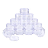 1 Box 16 Pack 30ml Empty Clear Plastic Bead Storage Container jar with Rounded Screw-Top Lids for Beads, Nail Art, Glitter, Make Up, Cosmetics and Travel Cream