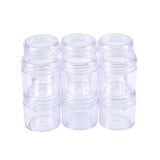 1 Box 12 Pack 40ml Empty Clear Plastic Bead Storage Container jar with Rounded Screw-Top Lids for Beads, Nail Art, Glitter, Make Up, Cosmetics and Travel Cream