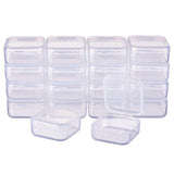 1 Set 18 pack Square Clear Plastic Bead Storage Containers Box Case with Flip-Up Lids for Pills,Herbs,Tiny Bead,Jewerlry Findings(3.7x3.7x1.8cm)