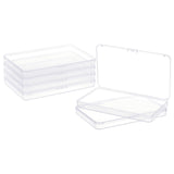 6 pcs 6 Packs 7.5x4.5x0.6 Inch Large Clear Plastic Box Organizer Retangle Storage Box for Extra Face Masks, Photos, Cards