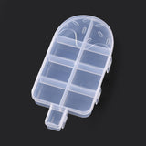 10 pcs Plastic Bead Containers, for Small Parts, Hardware and Craft, Ice-lolly, Clear, 15.5x7.9x1.95cm