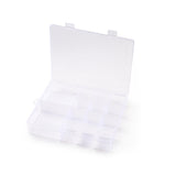 10 pcs Plastic Removable Bead Containers, with Lid, 14 Compartments, Rectangle, White, 20.8x17x4cm, Hole: 19x6mm, Inner Diameter: 4x4cm