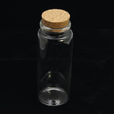 30 pcs Glass Jar Glass Bottle for Bead Containers, with Cork Stopper, Wishing Bottle, Clear, 127x47mm, Bottleneck: 35.5~36mm in diameter, Capacity: 55ml(1.85 fl. oz)