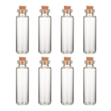 300 pcs Glass Jar Glass Bottle for Bead Containers, with Cork Stopper, Wishing Bottle, Clear, 60x16mm, Bottleneck: 10mm in diameter, Capacity: 8ml(0.27 fl. oz)