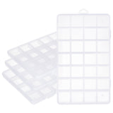 4 pcs 4 Pcs 28 Grids Bead Organizer Containers 22.5x13.3x1.4cm Transparent Plastic Organizers Storage Box for Nail Art Small Findings Parts Rhinestones,Compartment: 3x3cm