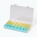 5 Set Plastic Bead Containers, Flip Top Bead Storage, Removable, 28 Compartments, Rectangle, Colorful, 17.5x11x2.6cm, Compartments: about 2.4x2.5x2.3cm, 28 Compartments/box