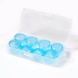 5 Set Plastic Bead Containers, Flip Top Bead Storage, Removable, 8 Compartments, Rectangle, DeepSky Blue, 20x9x4.5cm, Compartments: about 4.2x3.5cm, 6pcs/box, 4.2x2.5cm, 2pcs/box, 8 Compartments/box