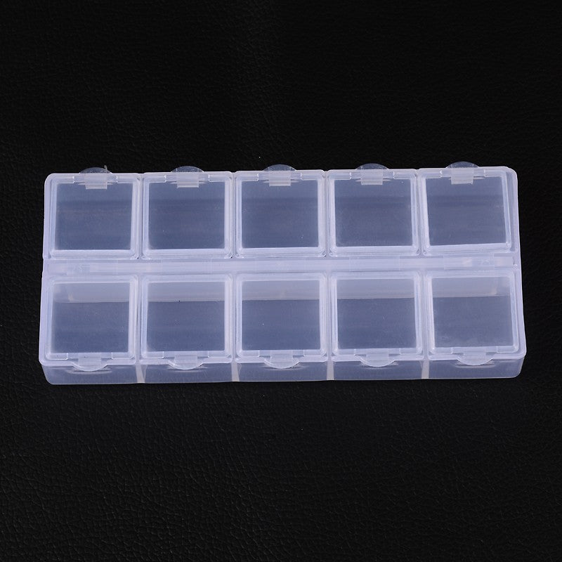 CRASPIRE 20 pcs Cuboid Plastic Bead Containers, Flip Top Bead Storage, 10  Compartments, White, 13.2x6.2x2.05cm