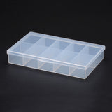 20 pcs Polypropylene Plastic Bead Storage Containers, 10 Compartments, Rectangle, Clear, 162x100x26mm