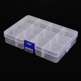 30 pcs Polypropylene(PP) Bead Storage Container, 12 Compartment Organizer Boxes, with Hinged Lid, Rectangle, Clear, 14.5x10x2.8cm
