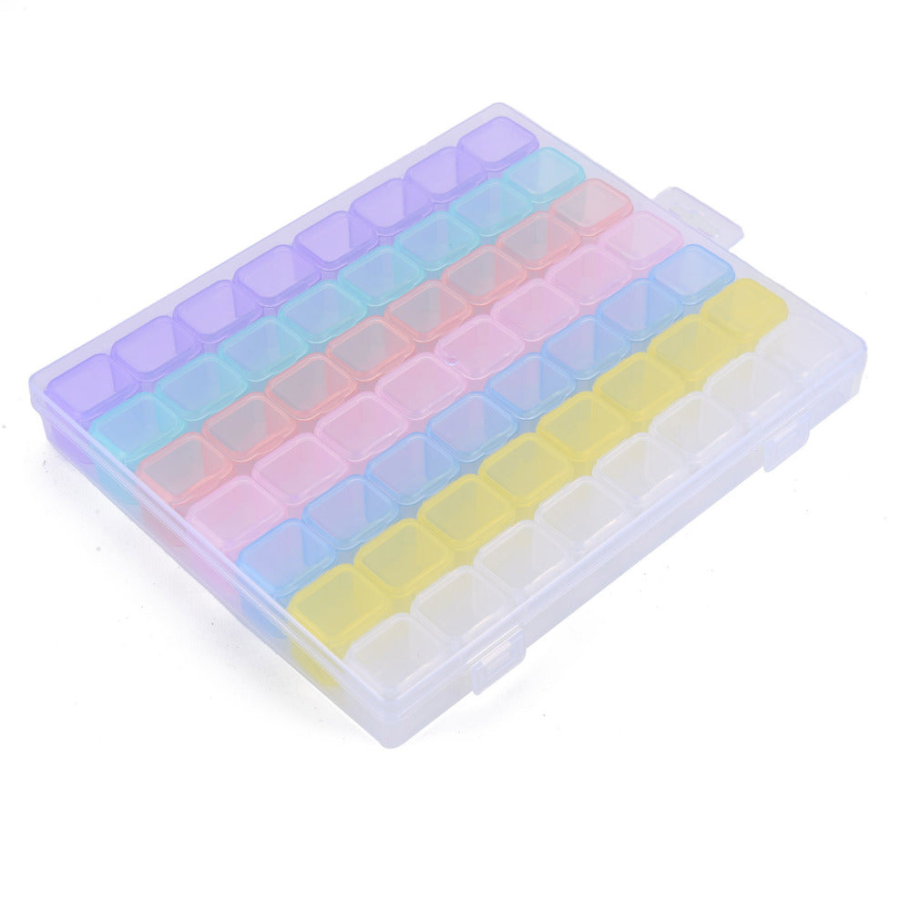 CRASPIRE 5 pcs Rectangle Polypropylene(PP) Bead Storage Containers, with  Hinged Lid and 56 Grids, Each Row Has 8 Grids, for Jewelry Small  Accessories, Colorful, 21x17.5x2.7cm