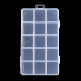 30 pcs Rectangle Polypropylene(PP) Bead Storage Container, Adjustable Deviders Box, with Hinged Lid and 15 Compartments, for Jewelry Small Accessories, Clear, 17x10x2.2cm, Compartment: 3.2x3cm
