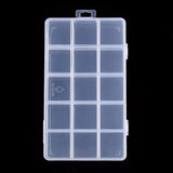 30 pcs Rectangle Polypropylene(PP) Bead Storage Container, Adjustable Deviders Box, with Hinged Lid and 15 Compartments, for Jewelry Small Accessories, Clear, 17x10x2.2cm, Compartment: 3.2x3cm