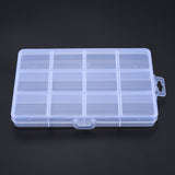 30 pcs Rectangle Polypropylene(PP) Bead Storage Container, with Hinged Lid and 12 Compartments, for Jewelry Small Accessories, Clear, 15.5x10x1.9cm