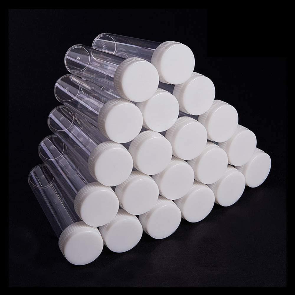 CRASPIRE 1 Box 50 Pack Clear Plastic Storage Empty Tube Bead Containers  Transparent Beads Organizers Boxes Bottles 80x20mm