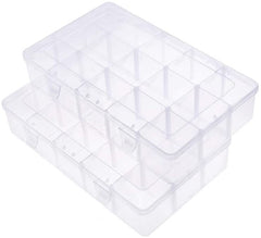 Plastic Bead Storage Containers, Rectangle, Clear, 16x12.2x5.5cm, Capacity:  20ml(0.67 fl. oz), about 12pcs/Set