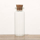 100 pcs Glass Cork Bottles Ornament, Glass Empty Wishing Bottles, Column, Clear, 2.2x6cm, Capacity: 12ml(0.41fl. oz)