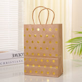24 pc Polka Dot Pattern Rectangle Paper Bags, with Handles, for Gift Shopping Bags, Peru, 8x15x21cm