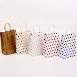 24 pc Polka Dot Pattern Rectangle Paper Bags, with Handles, for Gift Shopping Bags, Mixed Color, 8x15x21cm