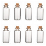 500 pcs Glass Jar Bead Containers, with Cork Stopper, Wishing Bottle, Clear, 18x40mm, Bottleneck: 10mm in diameter, Capacity: 7ml(0.23 fl. oz)