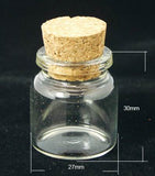 300 pcs Glass Bead Containers, with Cork Stopper, Wishing Bottle, Clear, Clear, 27x30mm, Cork Stopper: 15~18.5x15mm, Bottleneck: 16mm, Capacity: 8ml(0.27 fl. oz)