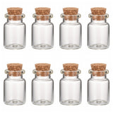300 pcs Glass Wishing Bottle Bead Containers, Corked Bottles, Clear, 22x33mm, Bottleneck: 15.5mm in diameter, Capacity: 7ml(0.23 fl. oz)