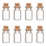 500 pcs Glass Wishing Bottle Bead Containers, Corked Bottles, Clear, 13x23mm, Inner Diameter: 13mm, Tampion: 7x5~6.5mm, Bottleneck: 8.5mm in diameter, Capacity: 2.5ml(0.08 fl. oz)