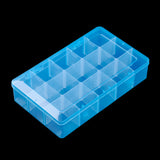 6 pcs Plastic Bead Storage Containers, Adjustable Dividers Box, Removable 15 Compartments, Rectangle, Dodger Blue, 27.5x16.5x5.7cm