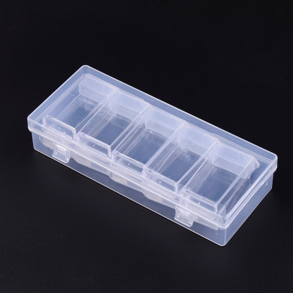 CRASPIRE 20 Set Plastic Bead Containers, Flip Top Bead Storage, For Seed Beads  Storage Box, with PP Plastic Packing Box, Rectangle, Clear, 10pcs containers/box,  50x27x12mm, Hole: 9x10mm