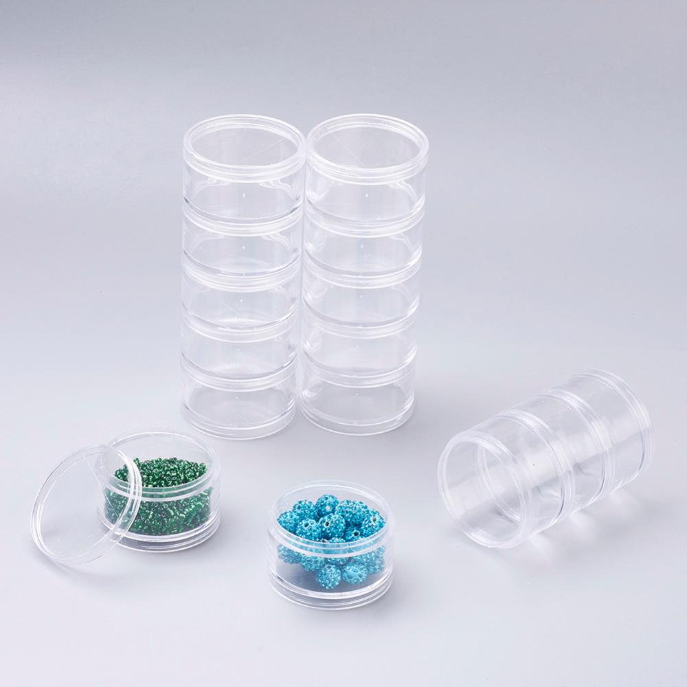 CRASPIRE 50 pcs Plastic Bead Containers, Seed Beads Containers, Clear