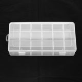 10 pcs Plastic Bead Containers, Adjustable Dividers Box, 18 Compartments, Rectangle, Clear, 235x128x43mm, Compartment: 37x37mm