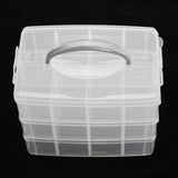 1 pcs Plastic Bead Containers, Rectangle,Three Layers, A Total of 24 Compartments, Clear, 234x153x185mm, Compartment: 72x56~57x74mm