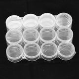 240 pcs Plastic Bead Containers, Round, 12 Compartments, Clear, 3.8x2.1cm, Capacity: 3ml(0.1 fl. oz)