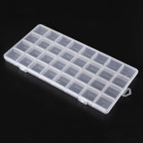 5 pcs Plastic Bead Storage Containers, 32 Compartments Organizer Boxes, Rectangle, Clear, 26x13.3x1.4cm, Hole: 16.5x6.5mm, Compartment: 3.1x3.1cm