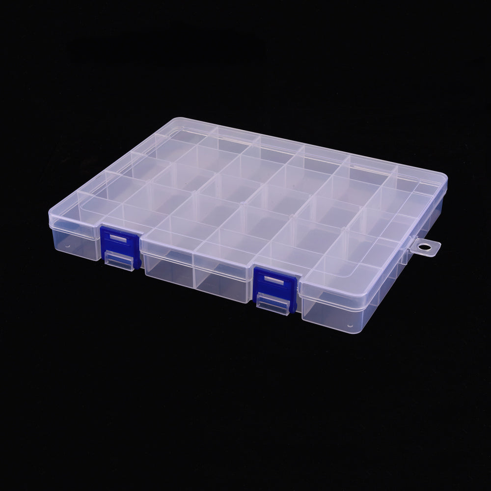 CRASPIRE 20 pcs Polypropylene(PP) Bead Storage Container, 30 Compartment  Organizer Boxes, with 5Pcs Adjustable Dividers, Rectangle, Clear,  21.7x16.8x2.8cm, Hole: 8mm