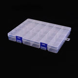 20 pcs Polypropylene(PP) Bead Storage Container, 30 Compartment Organizer Boxes, with 5Pcs Adjustable Dividers, Rectangle, Clear, 21.7x16.8x2.8cm, Hole: 8mm