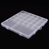 10 pcs Polypropylene(PP) Bead Storage Containers, 26 Compartments Organizer Boxes, Rectangle with Cover, Clear, 19x20x1.8cm, Hole: 17x6mm, compartment: 3x3cm, 7.05x7.05cm, 11.3x7cm