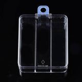 20 pcs Polystyrene Bead Storage Containers, with Cover and 3 Grids, for Jewelry Beads Small Accessories, Rectangle, Clear, 7.9x6.6x2.5cm, Hole: 8mm, compartment: 20x71mm