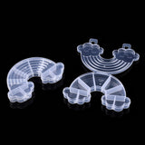 30 pcs 9 Grids Rainbow Plastic Bead Containers, for Small Parts, Hardware and Craft, Clear, 9.4x14.8x2cm, Inner Size: 26~39.5x12~36.5mm