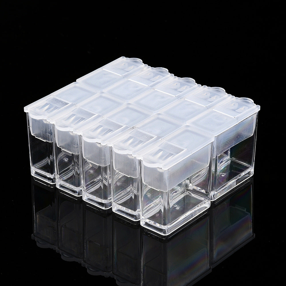 CRASPIRE 10 Bag Polystyrene Bead Storage Container, for Diamond Painting  Storage Containers or Seed Beads Storage, Rectangle, Clear, 2.75x1.3x2.8cm,  about 10pcs/bag