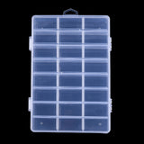 10 pcs Plastic Bead Storage Containers, 24 Compartments, Rectangle, Clear, 19.5x13.8x3.5cm, Hole: 7x18mm, Compartment: 22x40mm
