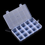 20 pcs Plastic Bead Storage Containers, 15 Compartments, Rectangle, Clear, 17.3x10.3x1.9cm, Hole: 6mm, compartment: 30x33mm