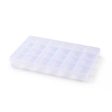 5 pcs Plastic Bead Storage Containers, with 24 Compartments, Rectangle, Clear, 18.5x12.9x2.15cm