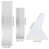 Craspire 201 Stainless Steel Diamond Painting Rulers, with 400 699 Blank Grids, with Plastic Scraper, Dot Drill Tool, Stainless Steel Color, 140~225x40~100mm, 3pcs/set, 2Set/Pack